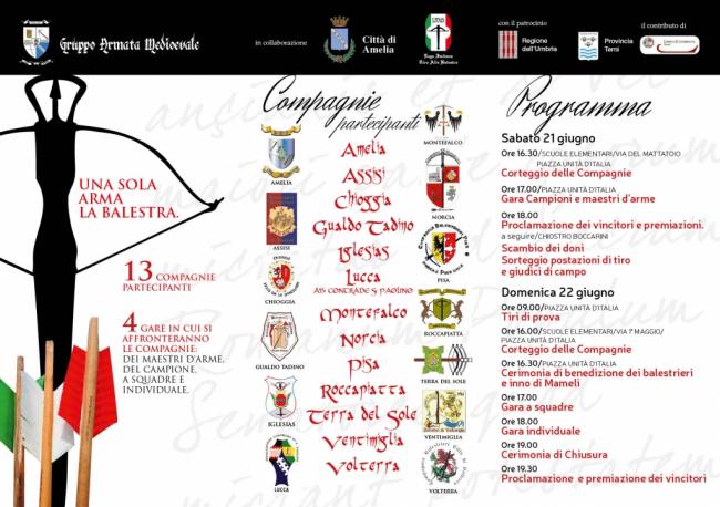 Programma XXX Campionato Italiano LITAB: Balestra antica da banco 